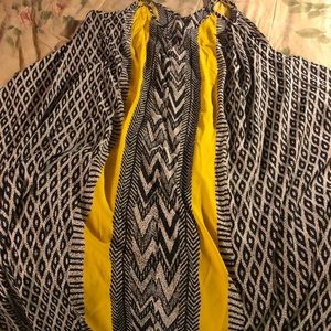 Black, white with a dash of yellow